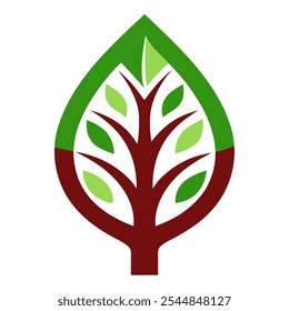 Coleção de Ícones de Árvore e Folha Abstratos para Designs e Branding Eco-Friendly