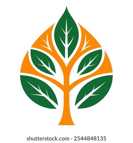 Collection of Abstract Tree and Leaf Icons for Eco-Friendly Designs and Branding