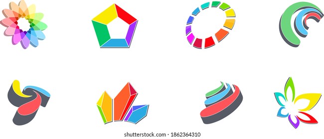 Collection with abstract trendy symbols