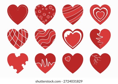Collection of abstract valentine hearts