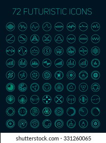 Collection of abstract vector futuristic icons. Use it as indicator elements in your design.