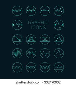 Collection of abstract vector futuristic icons. Use it as indicator elements in your design.