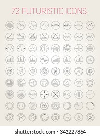 Collection of abstract vector futuristic icons. Use it as indicator elements in your design.