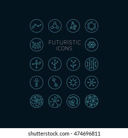 Collection of abstract vector futuristic icons. Use it as indicator elements in your design.