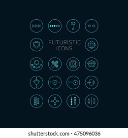 Collection of abstract vector futuristic icons. Use it as indicator elements in your design.