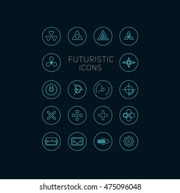 Collection of abstract vector futuristic icons. Use it as indicator elements in your design.