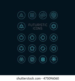 Collection of abstract vector futuristic icons. Use it as indicator elements in your design.