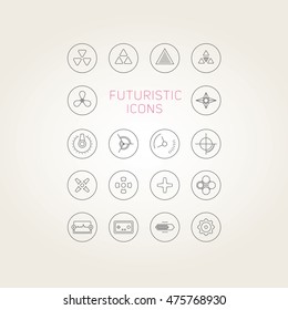 Collection of abstract vector futuristic icons. Use it as indicator elements in your design.