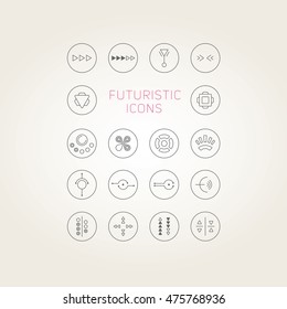 Collection of abstract vector futuristic icons. Use it as indicator elements in your design.