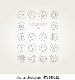 Collection of abstract vector futuristic icons. Use it as indicator elements in your design.