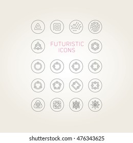 Collection of abstract vector futuristic icons. Use it as indicator elements in your design.