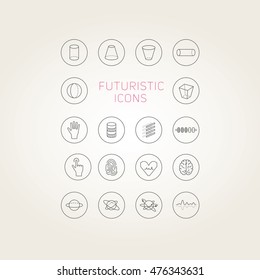 Collection of abstract vector futuristic icons. Use it as indicator elements in your design.