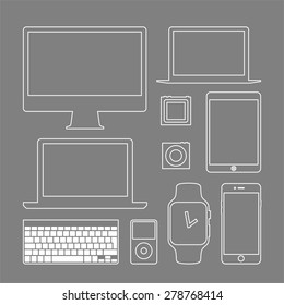 Collection of an abstract vector gadgets and computers