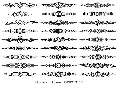 Collection of abstract vector luxury boarders. Art deco set, vintage design elements, patterns, text delimiters, paragraph separators, elegant, ornate vector dividers for your design projects.