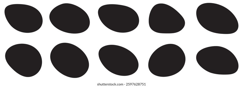 Collection of abstract vector stains for your design.Collection of abstract vector stains for your design.  Doodle drops of circle. Organic amoeba blob shape abstract black color with line vector 