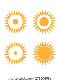 A collection of abstract vector sun icons