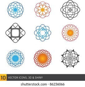 Collection Of Abstract Vector Symbols Isolated On White Background. Graphic Design Editable For Your Design.