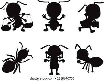 Collection of abt working ⚒ isolated vector Silhouettes