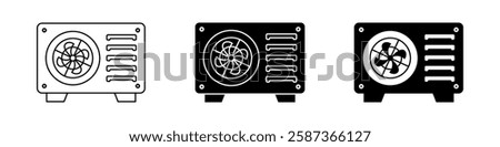 collection of AC compressor icons, AC symbols. modern design isolated on white background