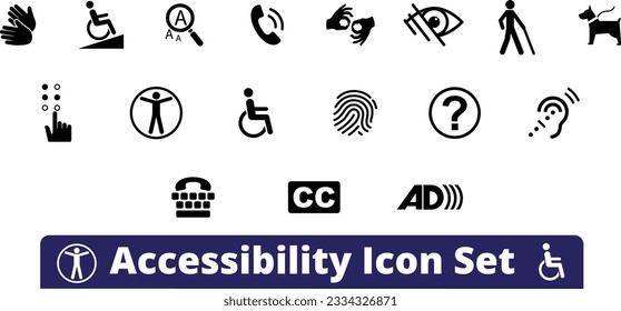 Collection of Accessibility icon for inclusive design