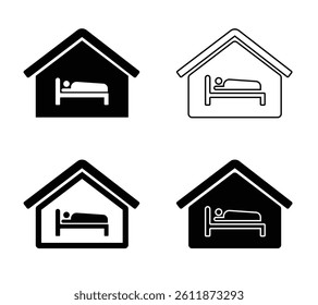 collection of accommodation icons, icon set. 
