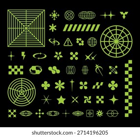 collection of Acid Y2K element asset