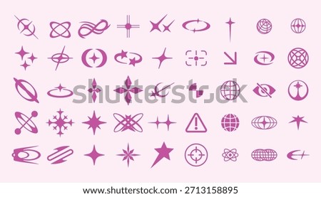 collection of Acid Y2K element asset.