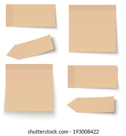 Collection of adhesive notes brown