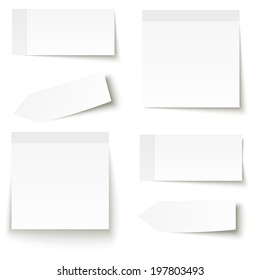 Collection of adhesive notes white