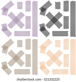 collection of adhesive tapes in four different colors 