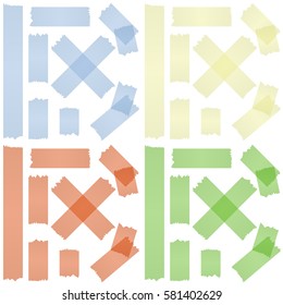 collection of adhesive tapes in four different colors 