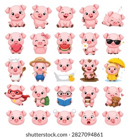 Collection of adorable animated animals wearing cozy winter accessories like hats scarves and earmuffs