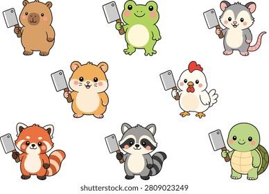 A collection adorable cartoon