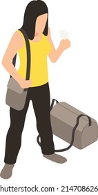 Collection of adventure travel, foreign travel, vacation trip, hiking and backpacking decorative design elements isolated on white background. Flat cartoon colorful vector illustration.