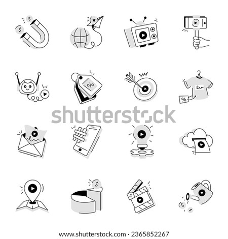 Similar – Image, Stock Photo Magnet and icons drawn with white chalk. The concept of attracting new customers and retaining the audience