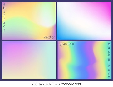 Collection of aesthetic holographic blur blend modern backgrounds. Great for social media stories, album covers, banners, templates for digital marketing