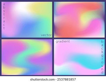 Collection of aesthetic holographic blur blend modern backgrounds. Great for social media stories, album covers, banners, templates for digital marketing