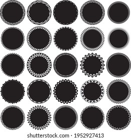 Collection of African Decorative Ornamental Round Border Frames. Ideal for vintage label designs.