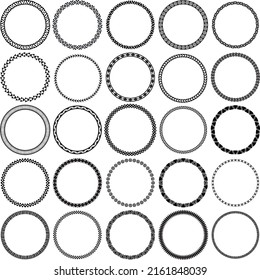 Collection of African Decorative Ornamental Round Border Frames. Ideal for vintage label designs.