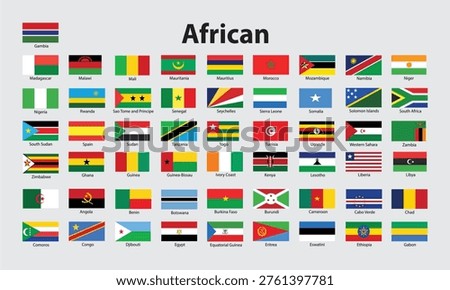  Collection of African National Flags Representing Countries, Unity, Diversity and Culture