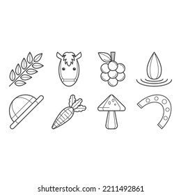 collection of agriculture icon vector