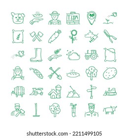 colección de vectores de iconos de agricultura