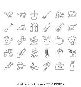 collection of agriculture icon vector
