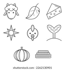 colección de vectores de iconos de agricultura
