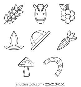 colección de vectores de iconos de agricultura
