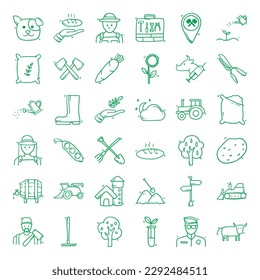 colección de vectores de iconos de agricultura