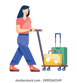 Colección de pasajeros de aerolíneas Ilustraciones planas 

