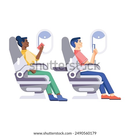 Collection of Airline Passengers Flat Illustrations 

