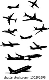 Collection of airplane silhouettes