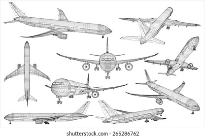 collection   airplane ,Vector svg